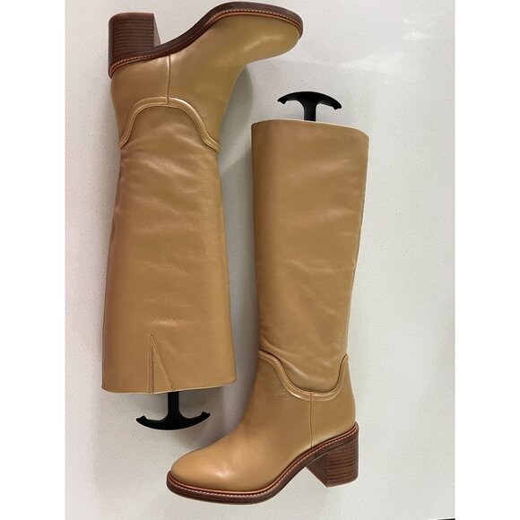 Vince Fabian beige leather riding Boots Size 6 - Picture 3 of 8